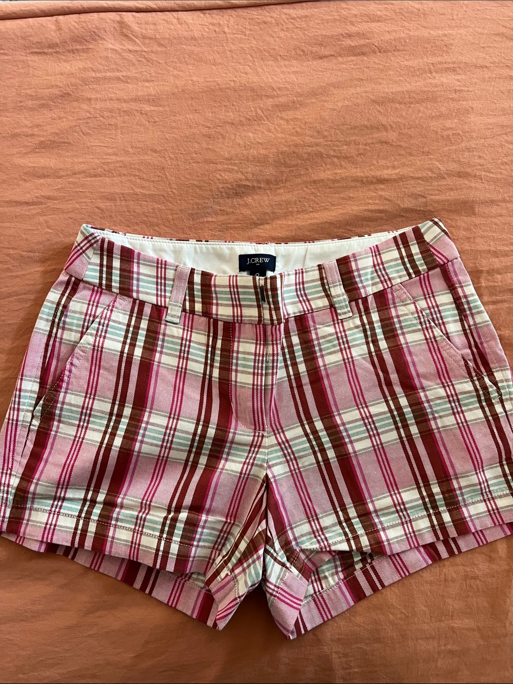 J.Crew Pink Plaid Cotton Women's Shorts
